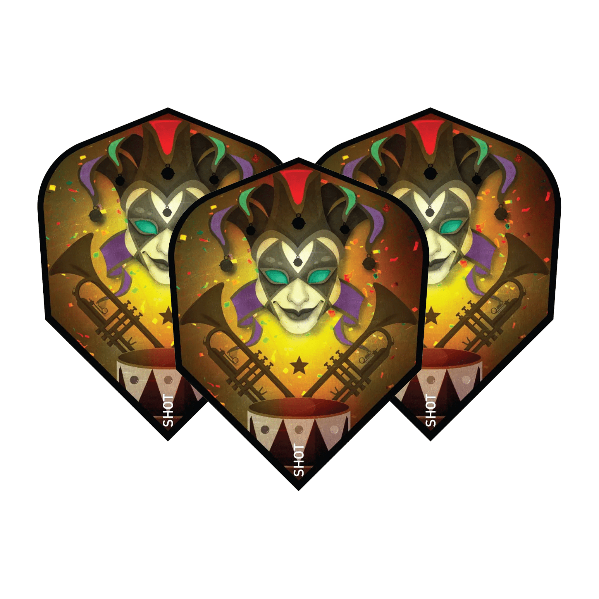 Shot Americana Jester - Dart Flights Small Standard / Black Flights