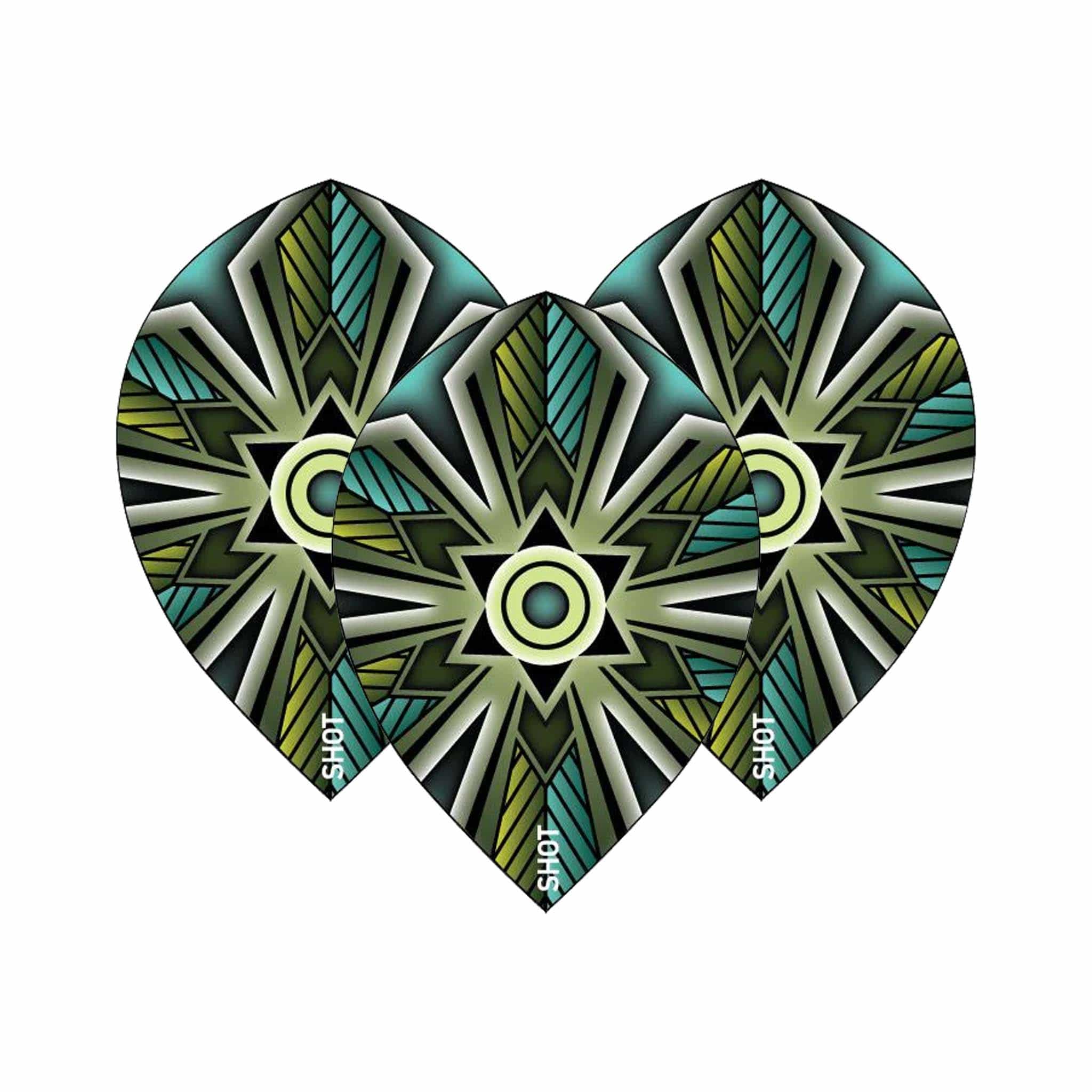 Shot Talisman - Dart Flights Teardrop / Teal Flights