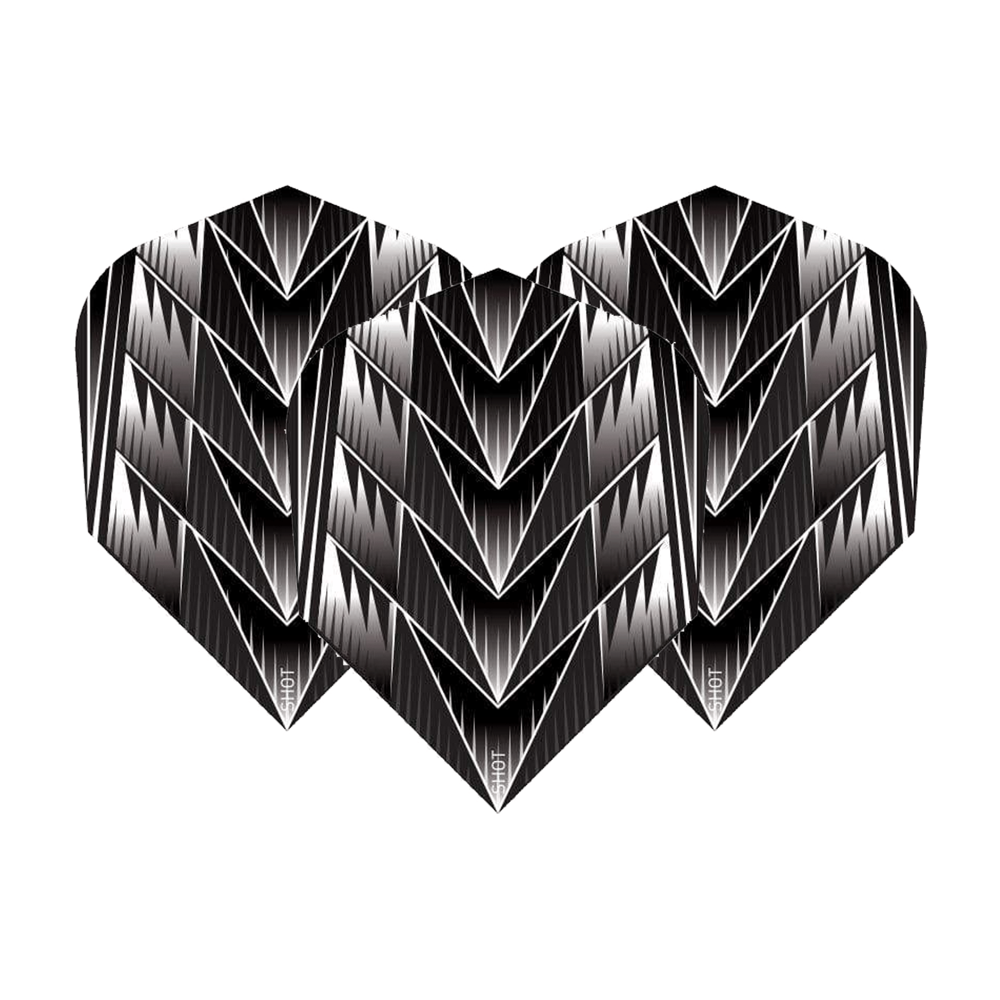 Shot Tribal Weapon Small Standard Dart Flights Black Flights