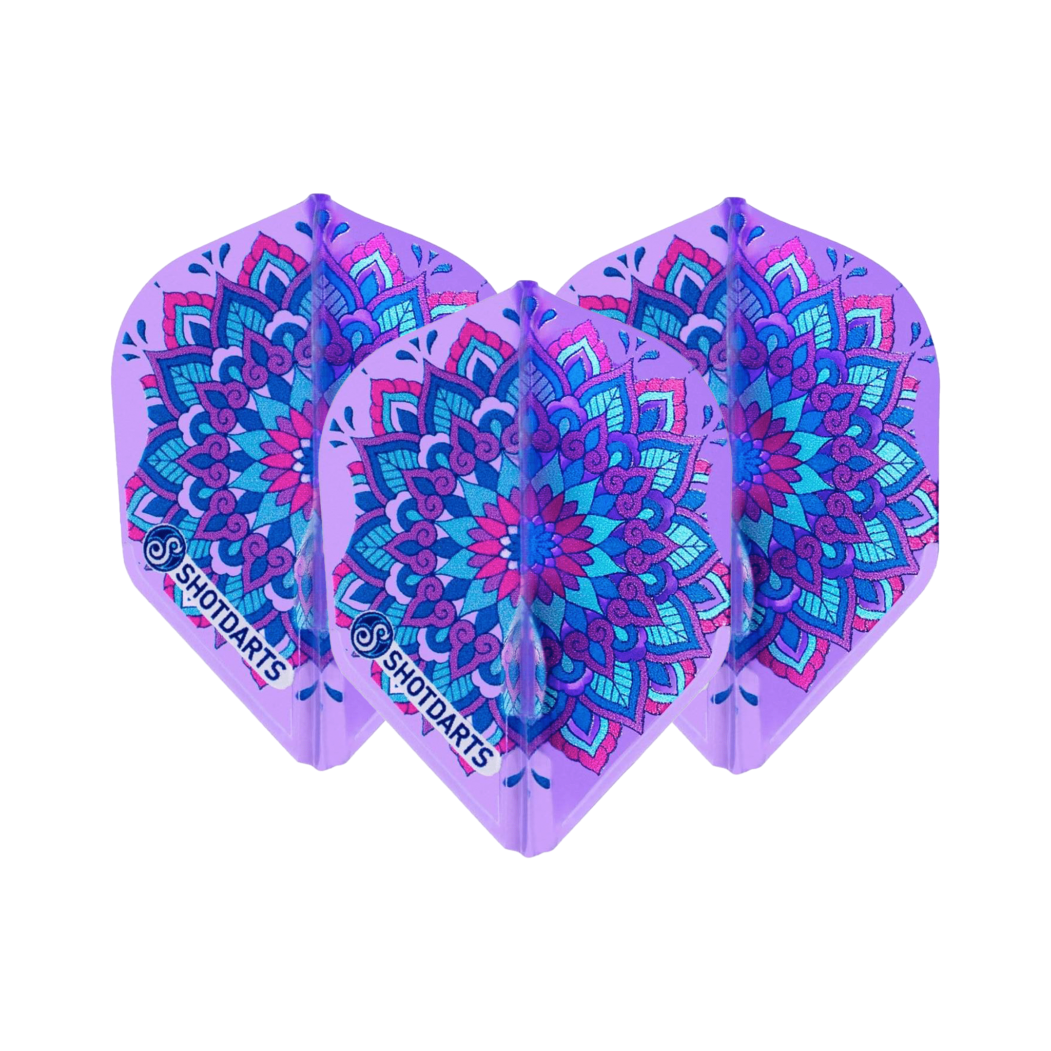 Shot Violet Mandala L-Style EZ Shape Moulded Dart Flights Purple Flights