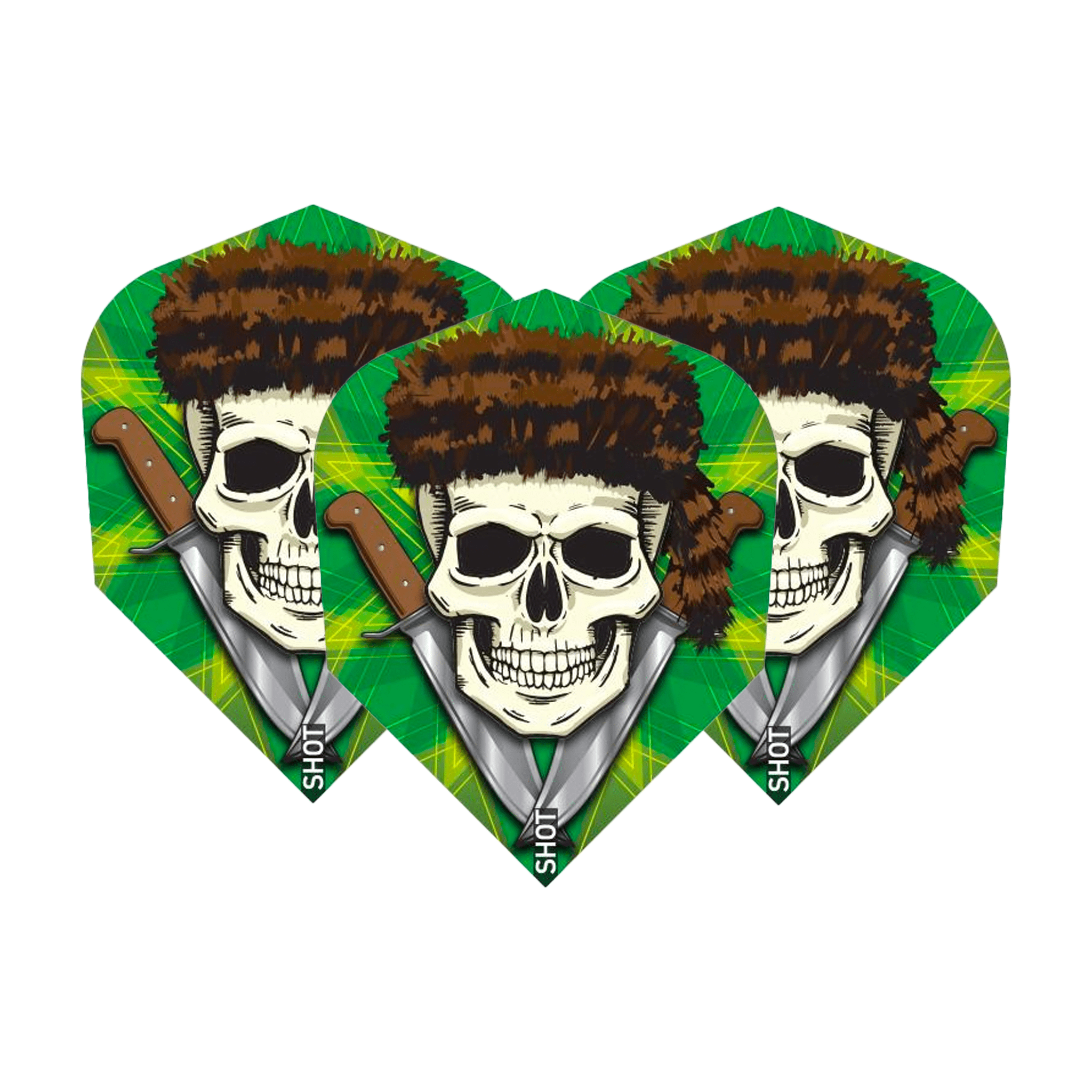 Shot Wild Frontier Trapper Small Standard Dart Flights Green/Brown Flights