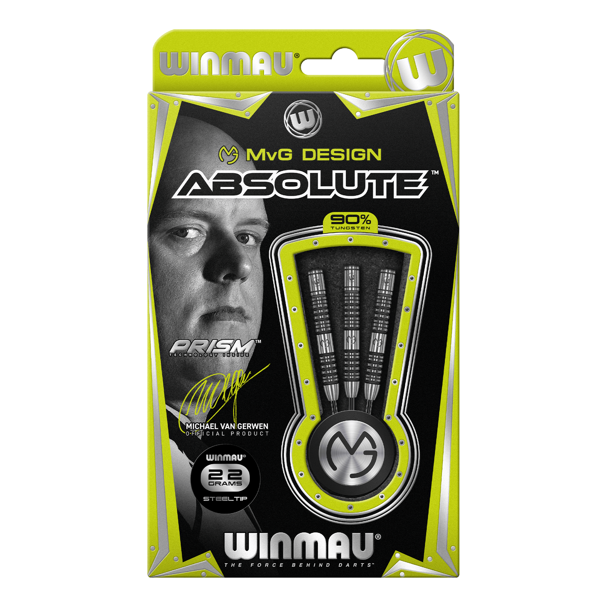 Winmau MVG Absolute Steel Tip Darts - 90% Tungsten - 22 Grams Darts